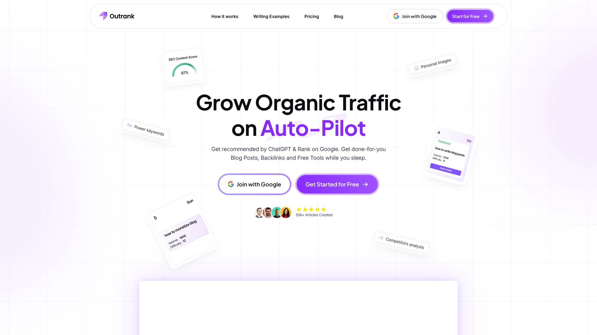 Outrank website for automated SEO content